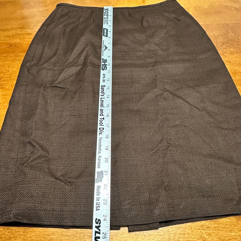 Le Suit Essentials Women's Brown Textured BasketWeave Pencil Skirt Career 10 - Picture 12 of 12